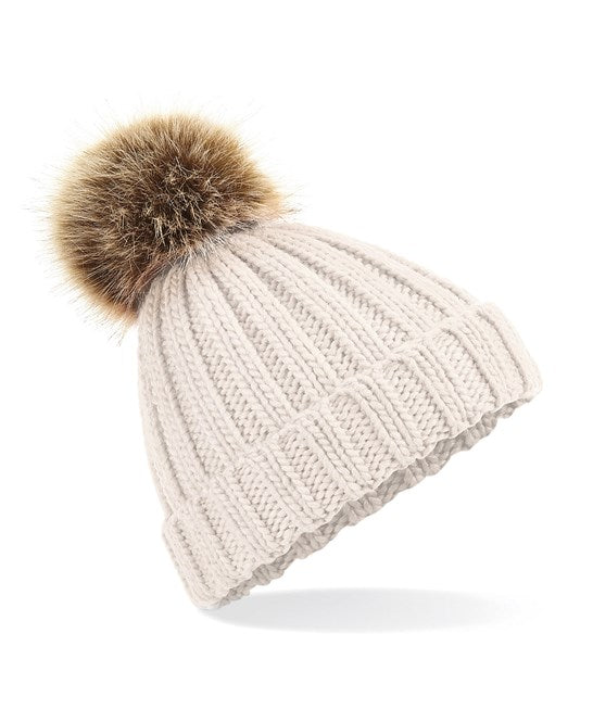 Oatmeal Bobble Hat